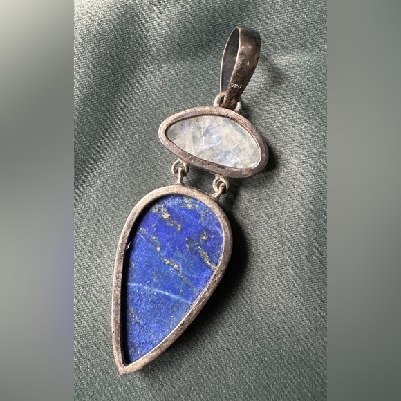 Lapis Lazuli and Quartz Chunky Pendant - Picture 5 of 5
